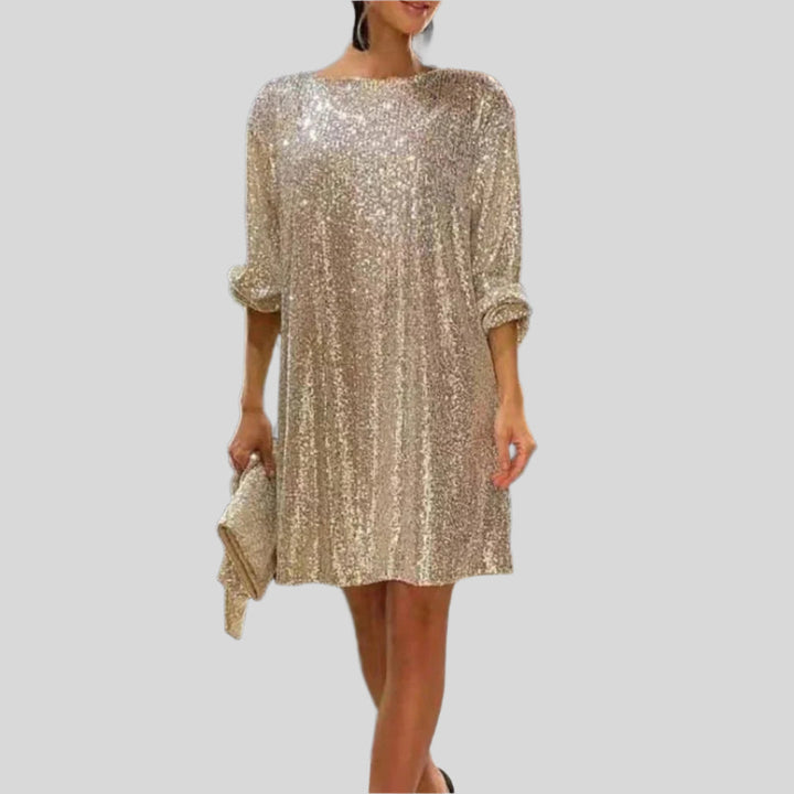 Rozi | Damen Elegantes Langarm Partykleid | Midi