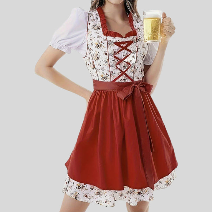Rotes Damen-Oktoberfest-Dirndlkleid | Mini