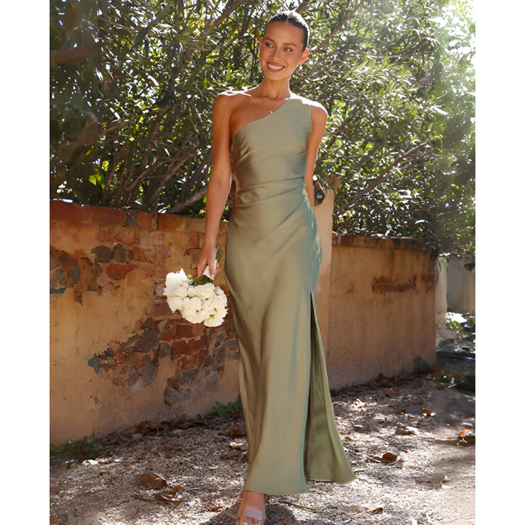 Stilvolles Ein-Schulter-Kleid | Maxi