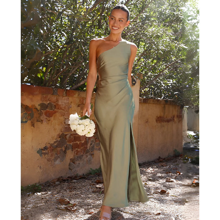 Stilvolles Ein-Schulter-Kleid | Maxi