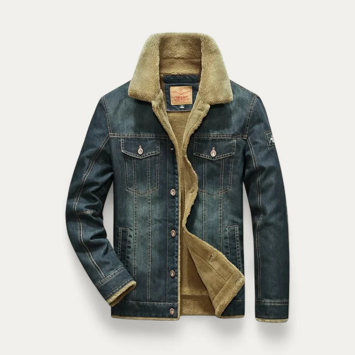 Gefütterte Denim Winterjacke für Herren