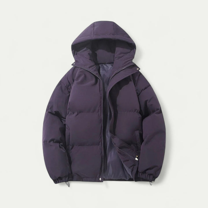 Gepolsterte Herren Winterjacke mit Abnehmbarer Kapuze