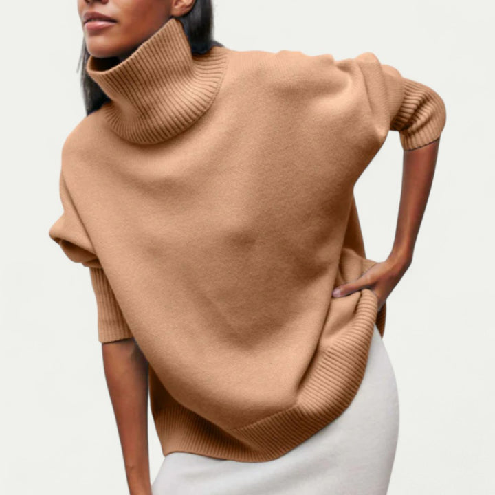 Rollkragenpullover Damen locker gestrickt