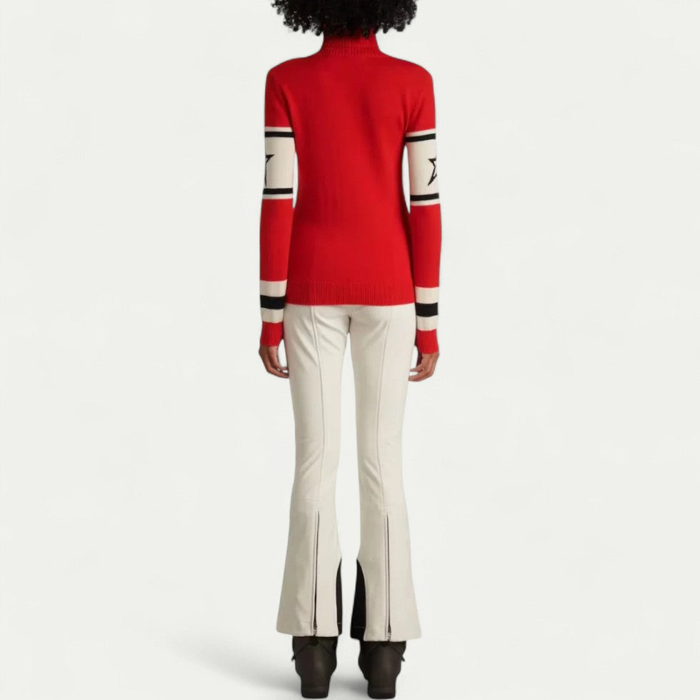 Figurbetonter Damen Rollkragenpullover mit Modernem Schriftzug