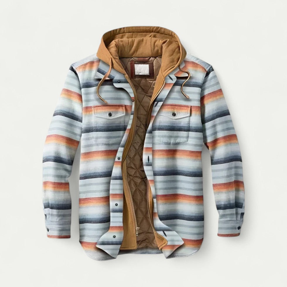 Gefütterte Lumberjack Fleecejacke für Herren mit Kapuze