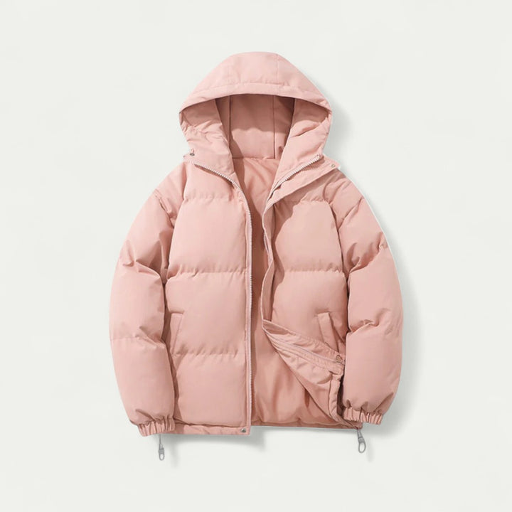 Gepolsterte Herren Winterjacke mit Abnehmbarer Kapuze