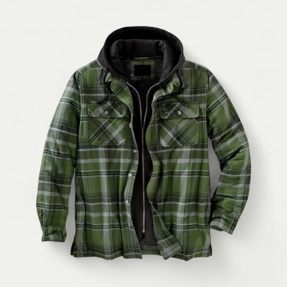 Gefütterte Lumberjack Fleecejacke für Herren mit Kapuze