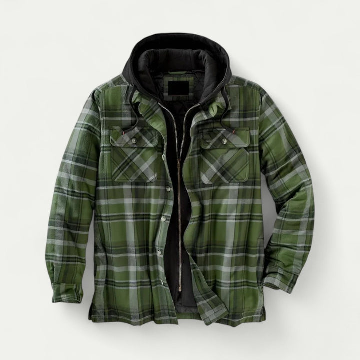 Gefütterte Lumberjack Fleecejacke für Herren mit Kapuze