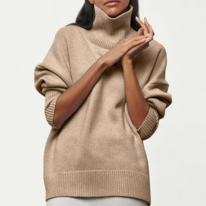 Rollkragenpullover Damen locker gestrickt