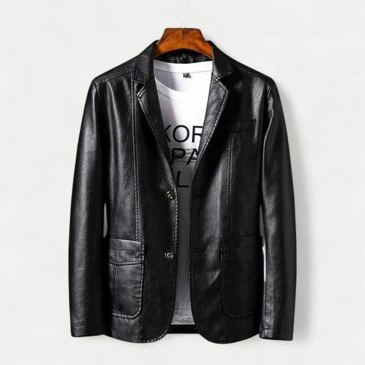 Eleganter Herren Lederblazer im Modernen Slim Fit Stil