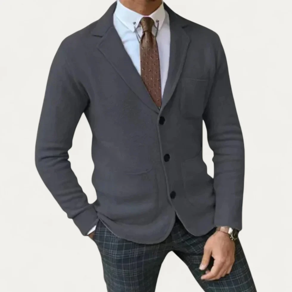 Fein gestrickter Sakko Cardigan für Herren