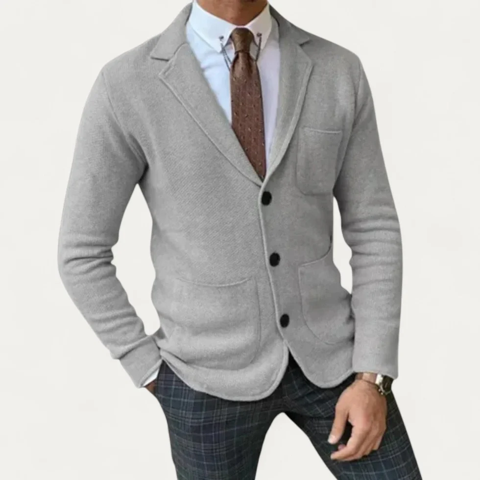 Fein gestrickter Sakko Cardigan für Herren