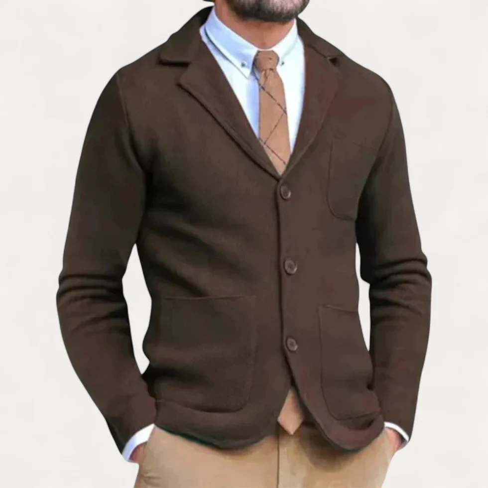 Fein gestrickter Sakko Cardigan für Herren
