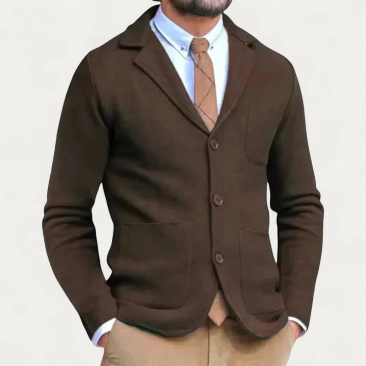 Fein gestrickter Sakko Cardigan für Herren