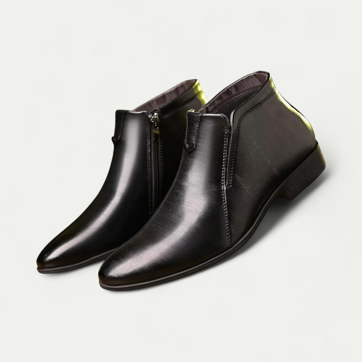 Elegante Orthopädische Herren Stiefeletten mit Reißverschluss