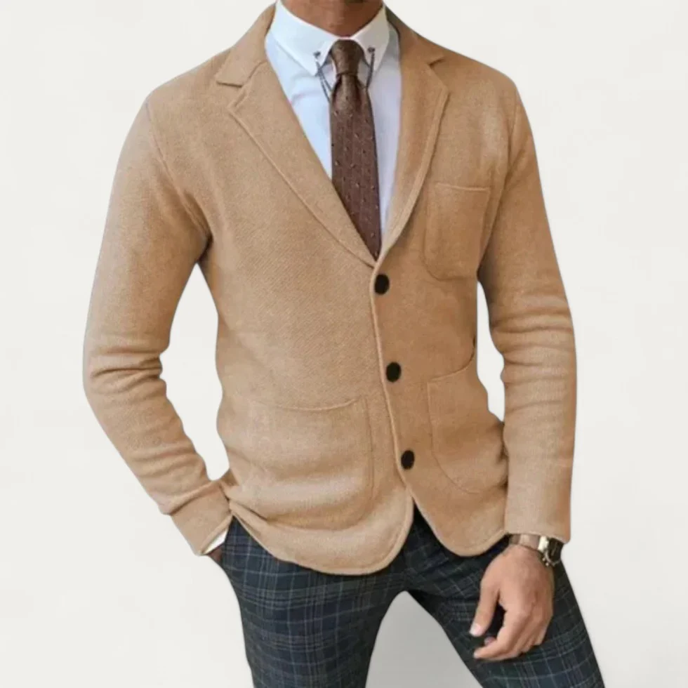 Fein gestrickter Sakko Cardigan für Herren