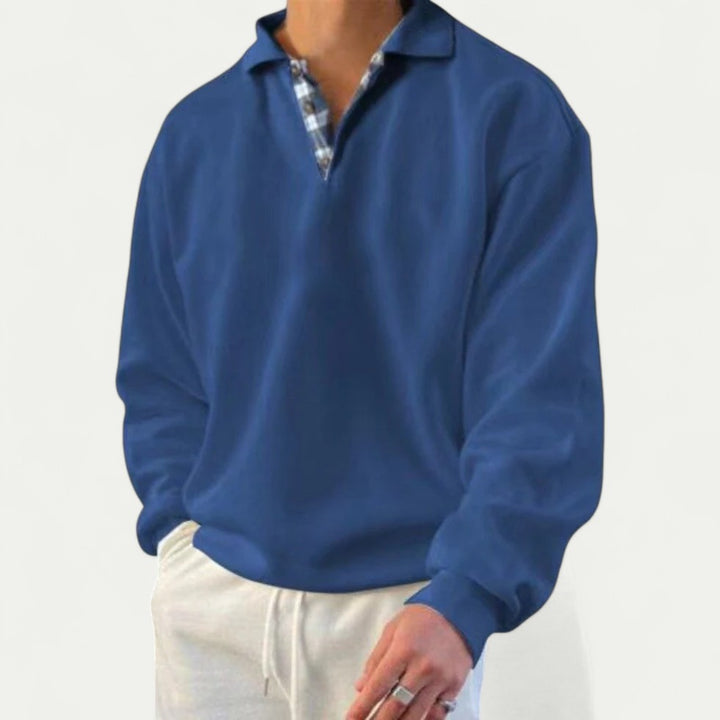 Langarm Poloshirt Herren mit Kragen und legerem Schnitt