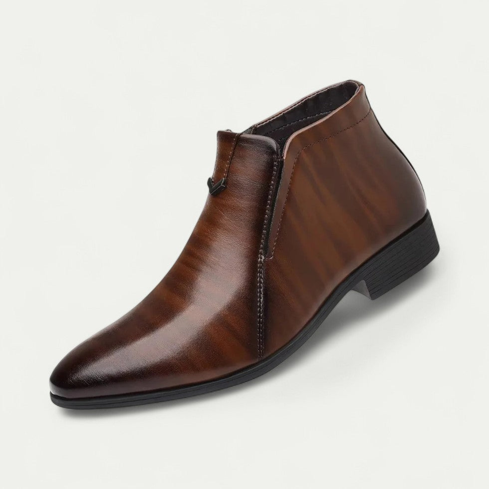 Elegante Orthopädische Herren Stiefeletten mit Reißverschluss