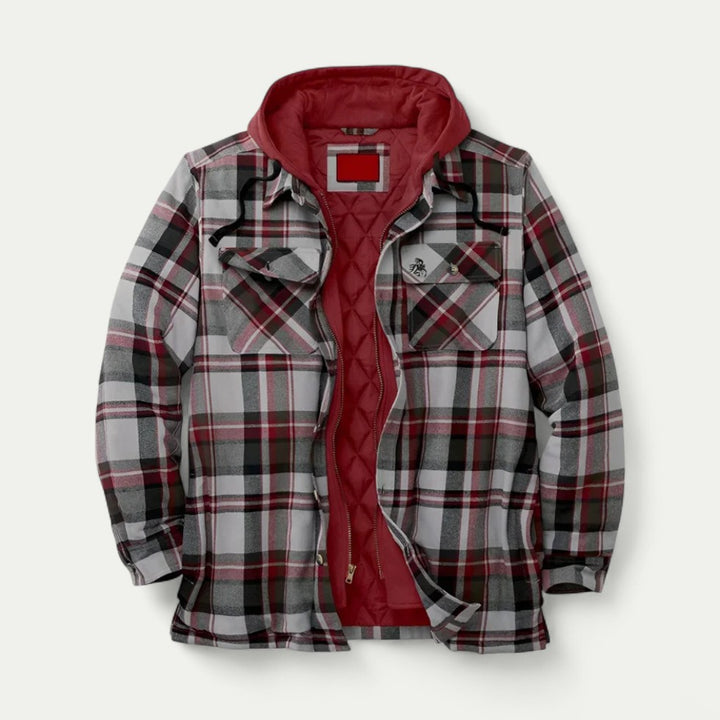 Gefütterte Lumberjack Fleecejacke für Herren mit Kapuze