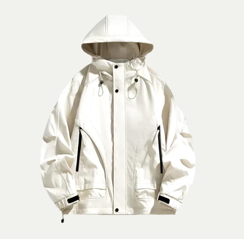 Wasserabweisende Herren Outdoorjacke mit Verstellbarer Kapuze