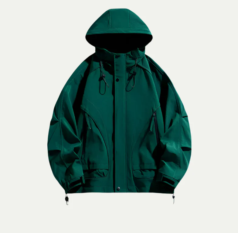 Wasserabweisende Herren Outdoorjacke mit Verstellbarer Kapuze