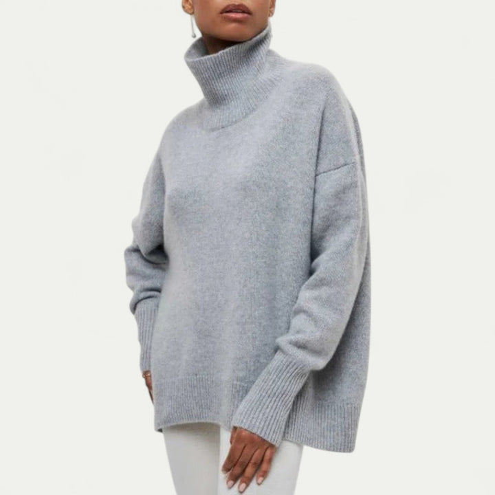 Rollkragenpullover Damen locker gestrickt