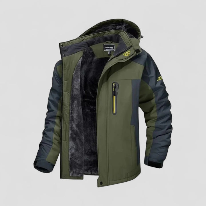 Wasserabweisende Gefütterte Herren Winterjacke mit Kapuze