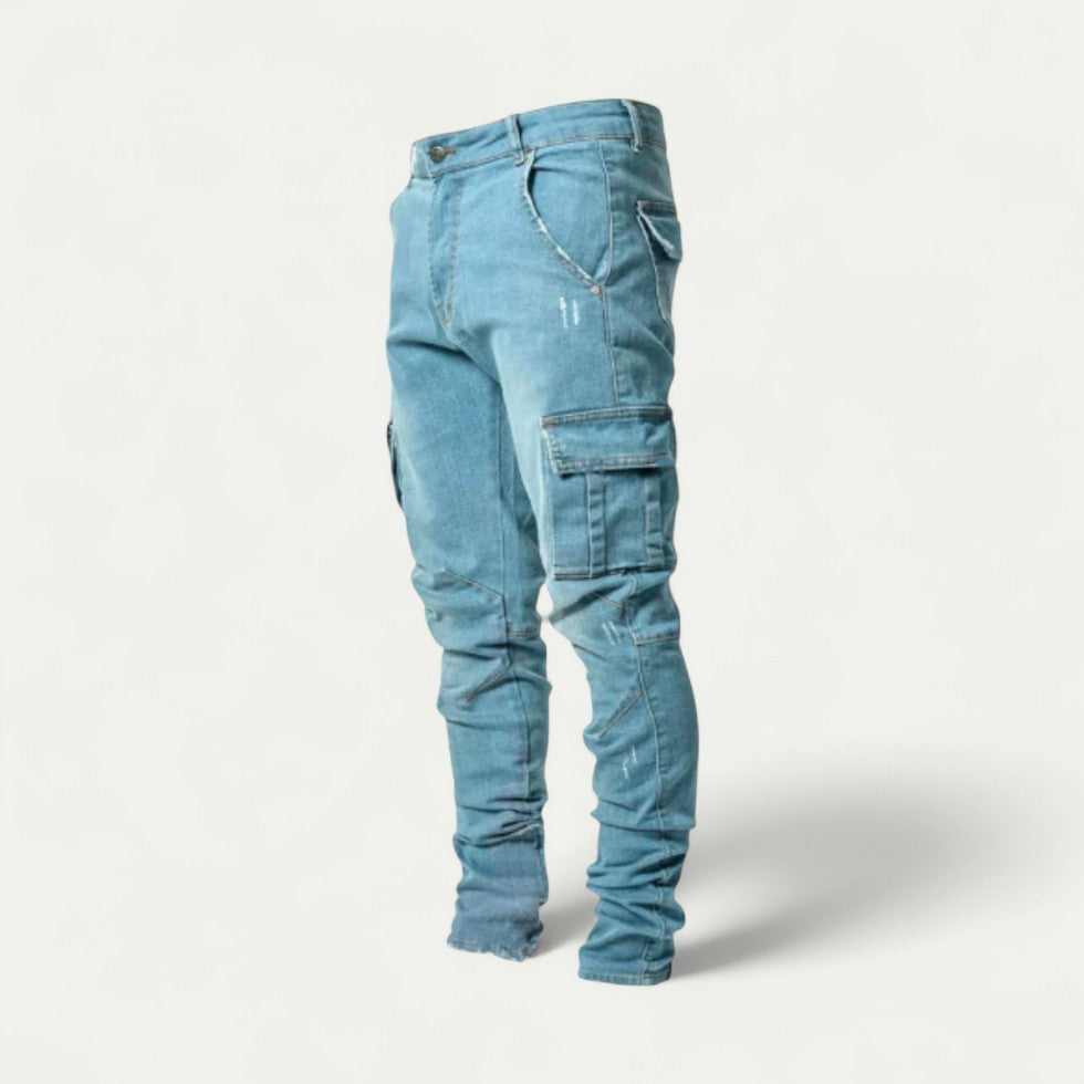 Slim Fit Herren Cargo Jeans für Moderne Streetwear Looks