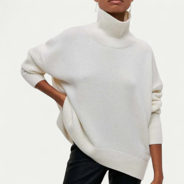 Rollkragenpullover Damen locker gestrickt