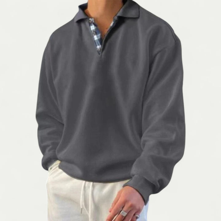 Langarm Poloshirt Herren mit Kragen und legerem Schnitt