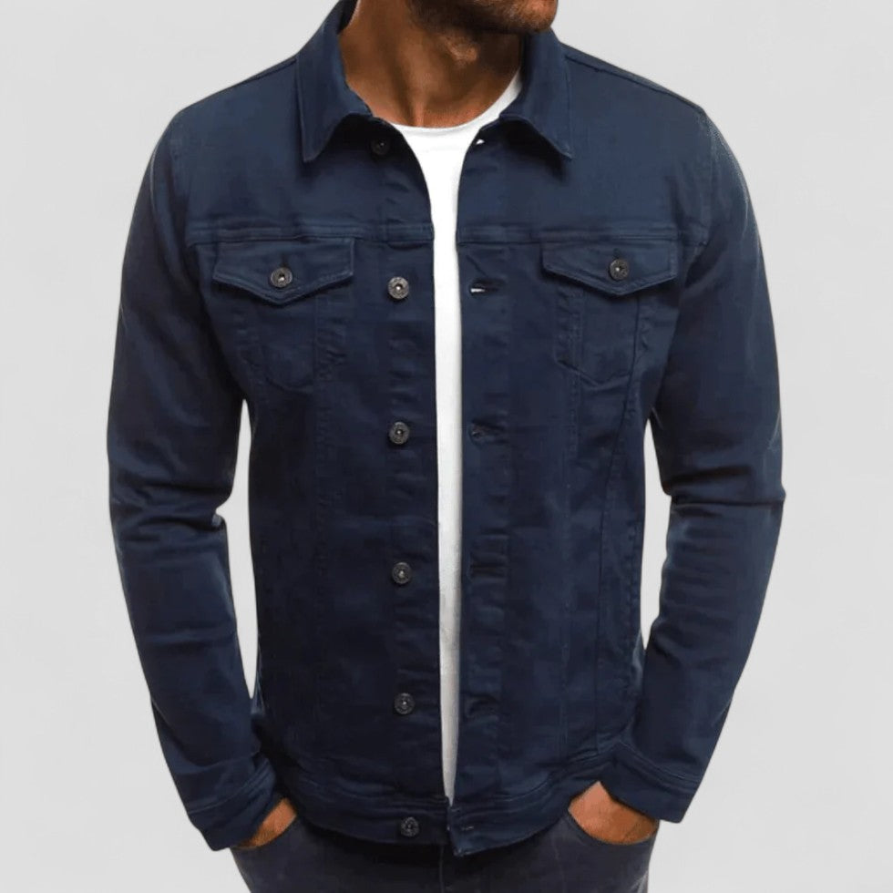 Klassische Denim Herrenjacke mit Knöpfen