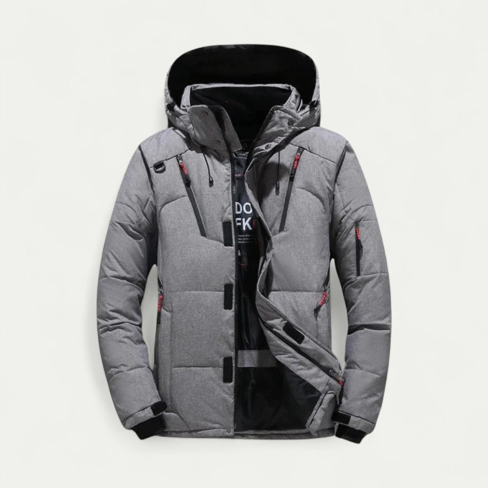 Warme Herren Winterjacke mit Abnehmbarer Kapuze