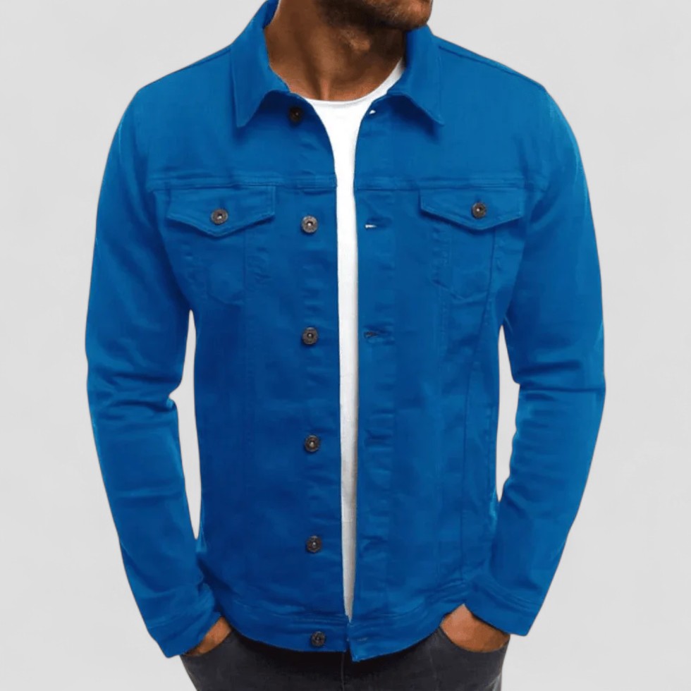 Klassische Denim Herrenjacke mit Knöpfen