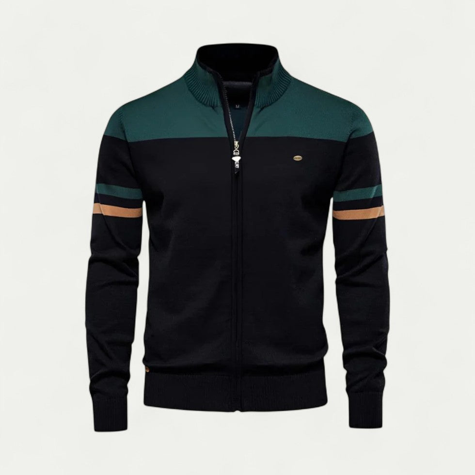 Modischer Herren Strickpullover mit Reißverschluss