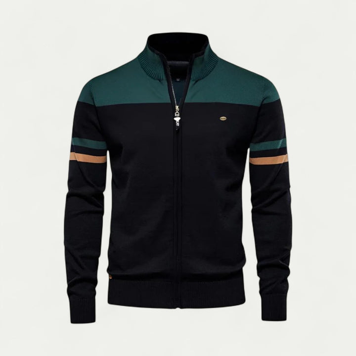 Modischer Herren Strickpullover mit Reißverschluss