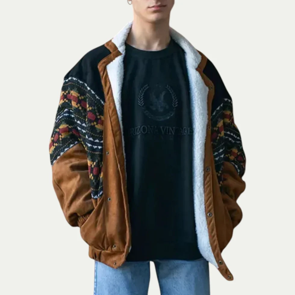 Vintage Winterjacke mit Fleece für Herren