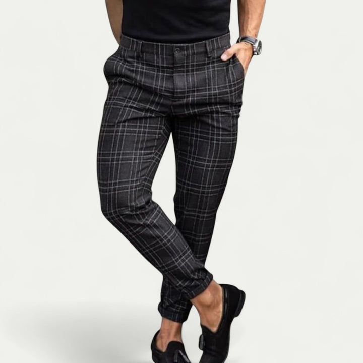 Slim Fit Karierte Chinohose für Herren
