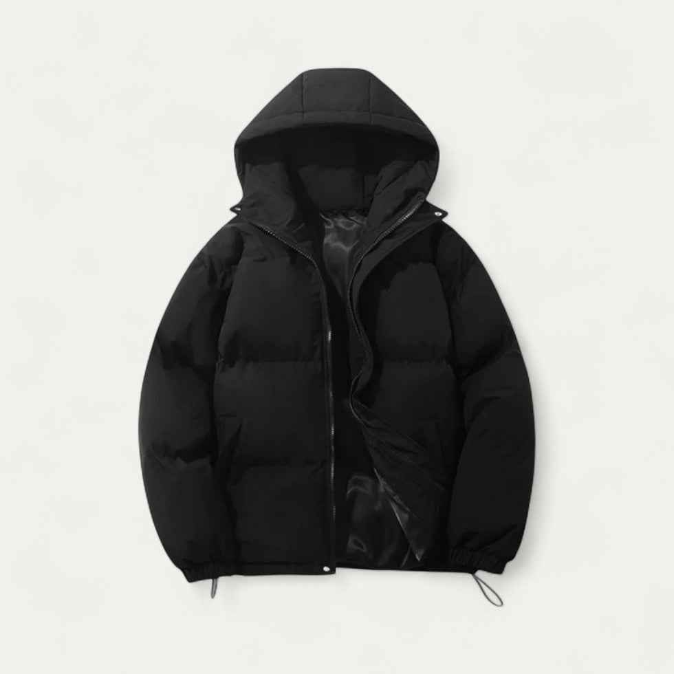 Gepolsterte Herren Winterjacke mit Abnehmbarer Kapuze