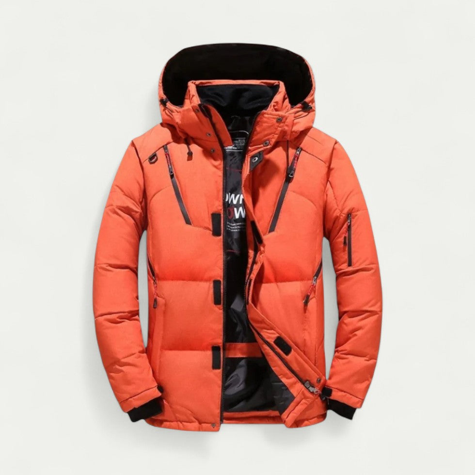 Warme Herren Winterjacke mit Abnehmbarer Kapuze
