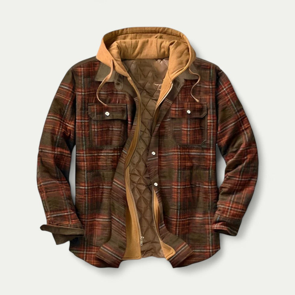 Gefütterte Lumberjack Fleecejacke für Herren mit Kapuze