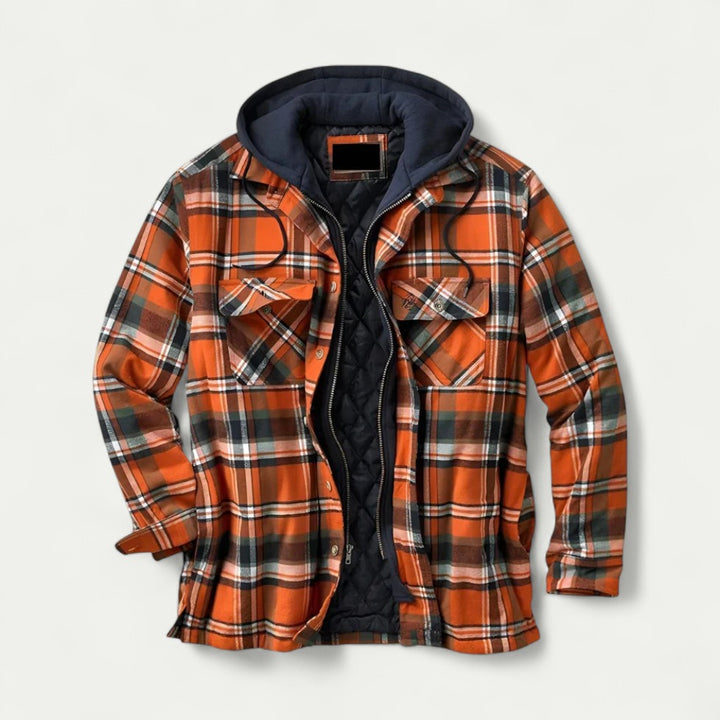 Gefütterte Lumberjack Fleecejacke für Herren mit Kapuze
