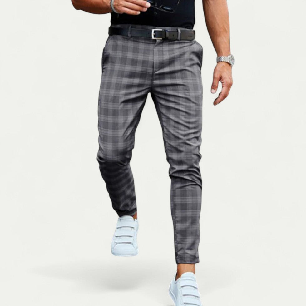 Slim Fit Karierte Chinohose für Herren