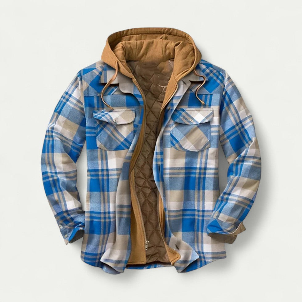 Gefütterte Lumberjack Fleecejacke für Herren mit Kapuze