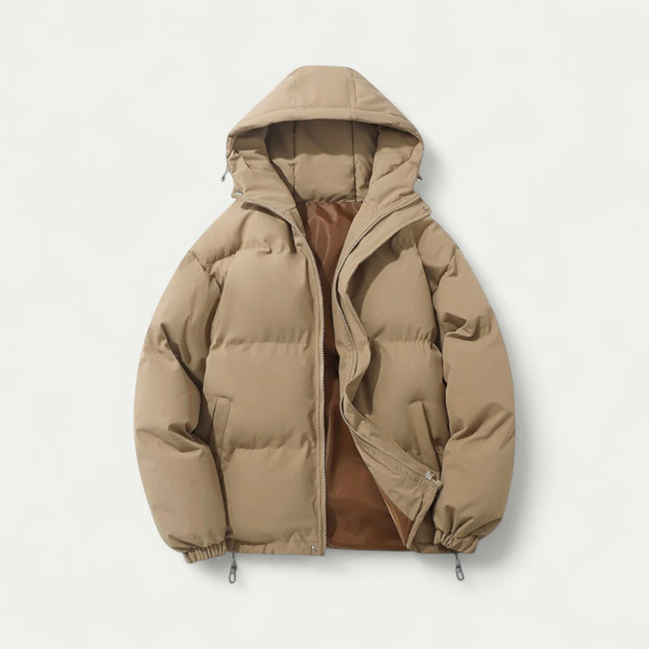 Gepolsterte Herren Winterjacke mit Abnehmbarer Kapuze