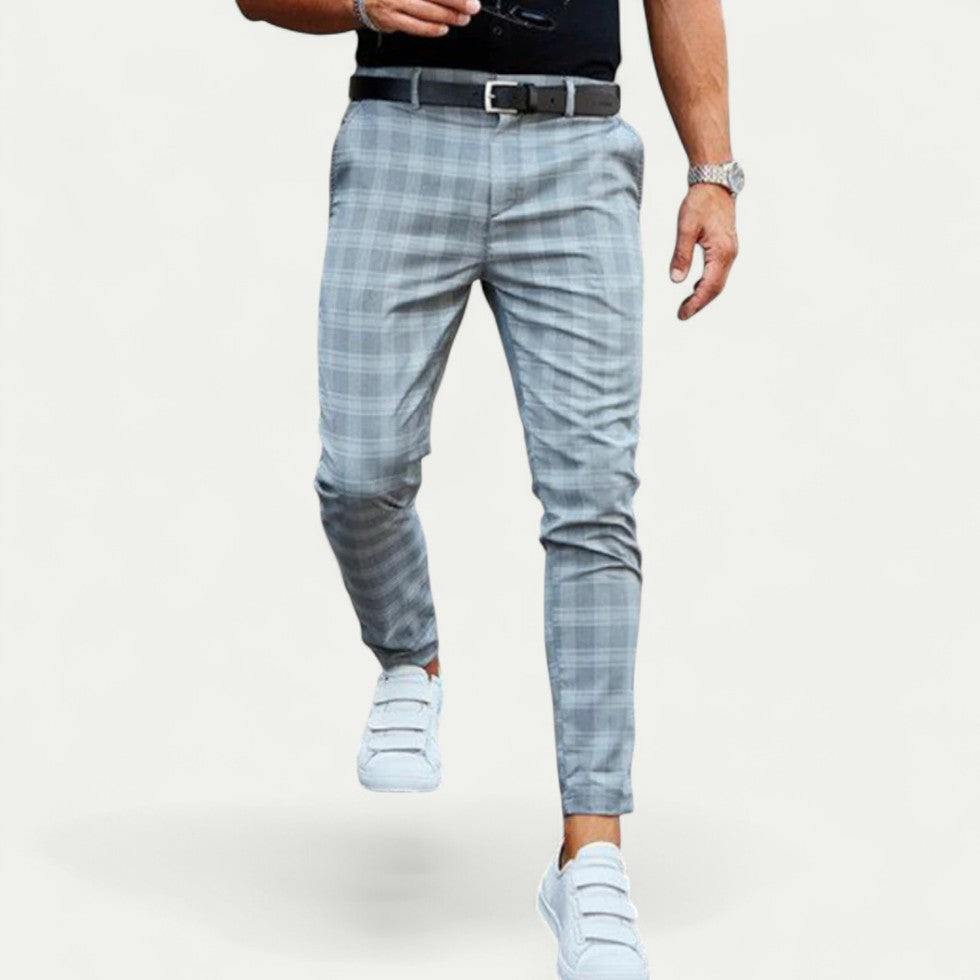 Slim Fit Karierte Chinohose für Herren