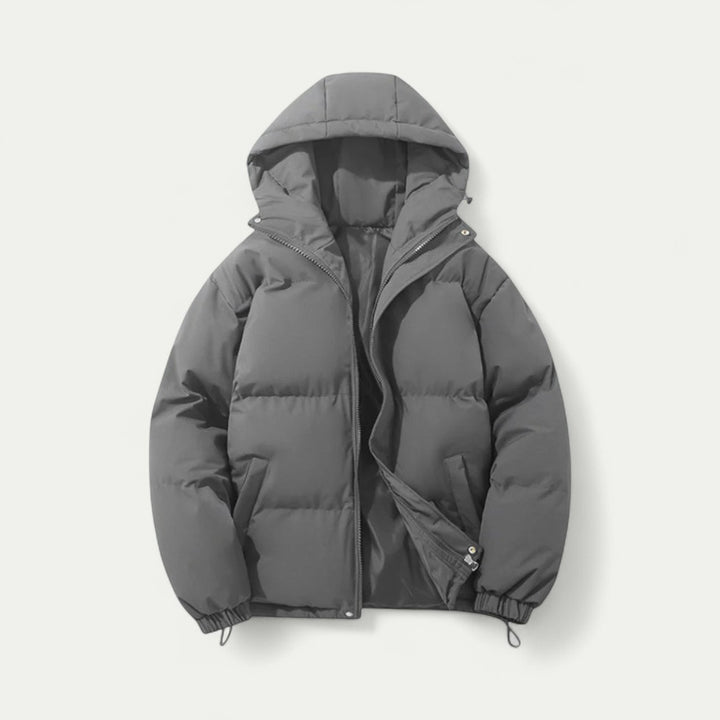 Gepolsterte Herren Winterjacke mit Abnehmbarer Kapuze