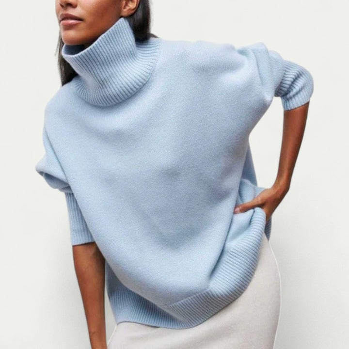 Rollkragenpullover Damen locker gestrickt