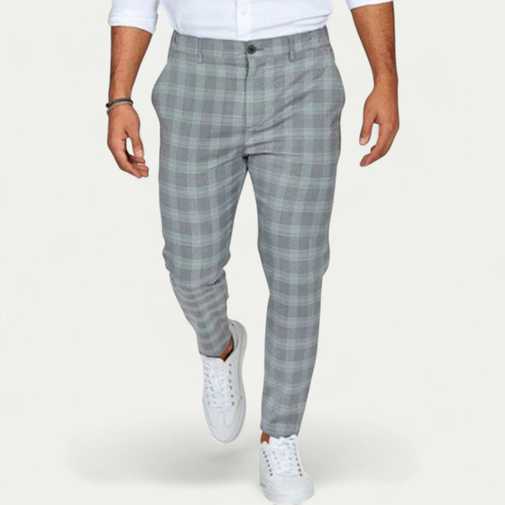 Slim Fit Karierte Chinohose für Herren