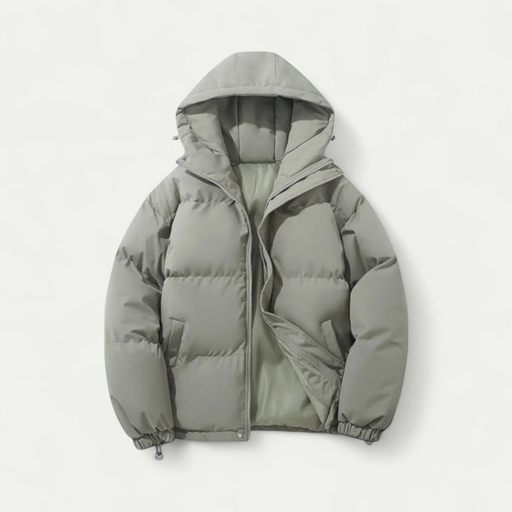 Gepolsterte Herren Winterjacke mit Abnehmbarer Kapuze