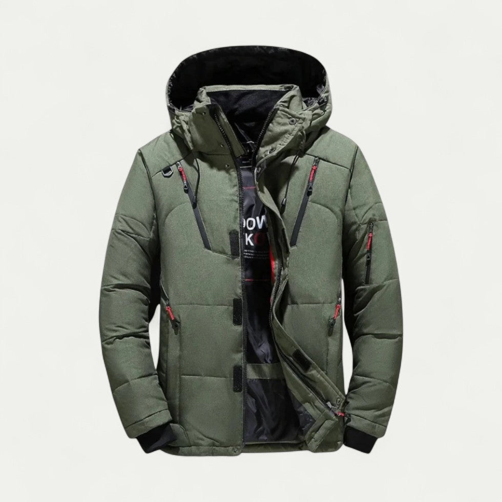 Warme Herren Winterjacke mit Abnehmbarer Kapuze